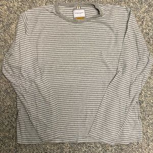 Gray/white striped long sleeve size XL